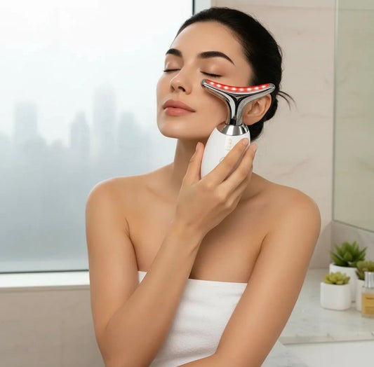 MASAJEADOR FACIAL 6 EN 1 LUZ LED