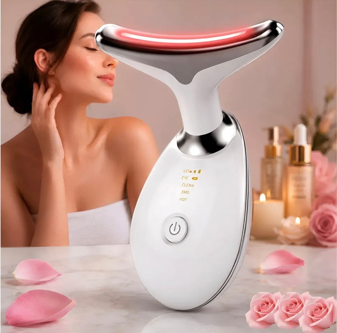MASAJEADOR FACIAL 6 EN 1 LUZ LED